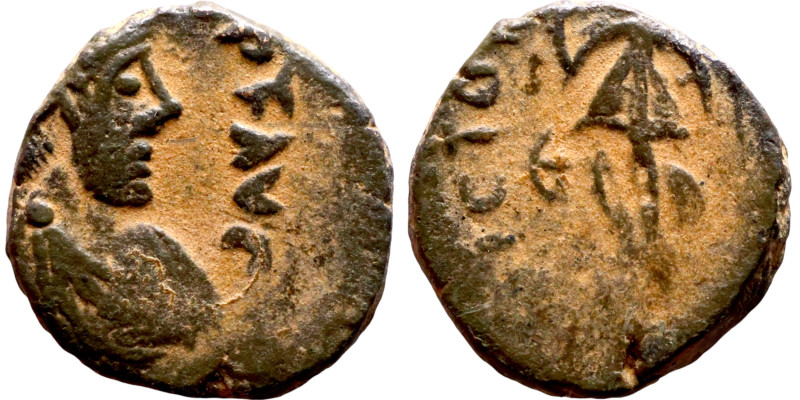Theodosius II (402 - 450), Follis. Obv: DN THEODOSIVS PF AVG, pearl diademed, dr...