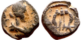 Nero (54-68) Antioch Syria. Bronze Obverse: head of Apollo, right Reverse: Lyre