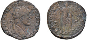 ANTONINO PIO (138-161) SESTERZIO gr.25,7 - D/Testa radiata a d. ANTONINVS AVG PIVS P P IMP II R/La Concordia stante a s. tenendo uno stendardo per ogn...