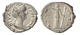 FAUSTINA MADRE (†141) Moglie di Antonino Pio - DENARIO - D/Busto drappeggiato a d. DIVA FAVSTINA R/Ceres stante con torcia AVGVSTA - Ar - Ric. 362 SPL...