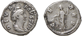 FAUSTINA MADRE (†141) Moglie di Antonino Pio - DENARIO - D/Busto drappeggiato a d. DIVA FAVSTINA R/Ceres stante con torcia AVGVSTA - Ar - Ric. 362 qBB...