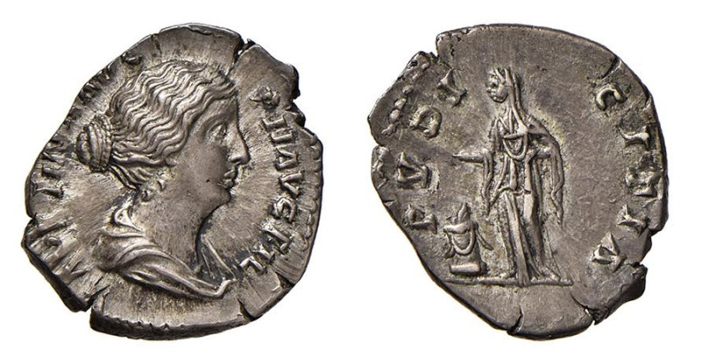 FAUSTINA FIGLIA (†175) Moglie di Marcaurelio - DENARIO - D/Busto drappeggiato a ...