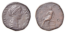 CRISPINA (177-192) Moglie di Commodo - SESTERZIO gr.22,1 - D/Busto drappeggiato a d. CRISPINA AVGVSTA R/La Pudicitia seduta a s. PVDICITIA - Ae - C.30...