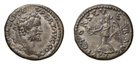 SETTIMIO SEVERO (193-211) DENARIO - D/Testa laureata a d. IMP CAE L SEP SEV PERT AVG COS II R/La Vittoria a s. con coroncina e ramo di palma VICTOR SE...