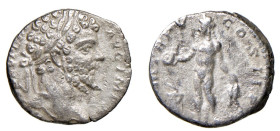 SETTIMIO SEVERO (193-211) DENARIO - D/Testa laureata a d. R/Il Genio romano a s. con patera e spighe - Ar - BB