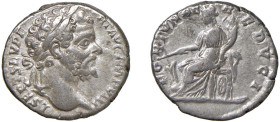 SETTIMIO SEVERO (193-211) DENARIO - D/Testa laureata a d. L SEPT SEV PERT AVG IMP VIII R/La Fortuna seduta a s. FORTVNAE REDVCI - Ar - RIC 78 BB