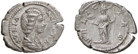 GIULIA DOMNA (†217) Moglie di Settimio Severo - DENARIO - D/Busto drappeggiato a d. IVLIA DOMNA AVG R/La Felicitas stante a s. con caduceo e scettro F...