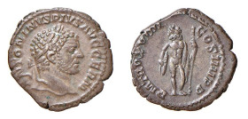 CARACALLA (198-217) DENARIO - D/Testa laureata a d. ANTONINVS PIVS AVG GERM R/Giove stante con asta e fulmine PMTRP XVIII COS III PP - Bella patina br...