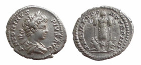 CARACALLA (198-217) DENARIO - D/Busto giovanile laureato e drappeggiato ANTONINVS PIVS AVG R/Trofeo con in basso ai lati due prigionieri PART MAX PONT...