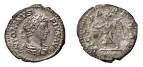 CARACALLA (198-217) DENARIO - D/Busto giovanile drappeggiato e laureato a d. ANTONINVS PIVS AVG R/La Vittoria avanza a s. con ghirlanda e palma. VICT ...