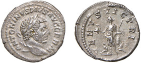CARACALLA (198-217) DENARIO - D/Busto laureato a d. ANTONINVS PIVS AVG GERM R/Venere stante a s. con la mano d. protesa regge la Vittoria, con l'altra...
