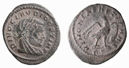 CLAUDIO II (268-270) DIVO CLAUDIUS - MEZZO FOLLIS - Restituzione di Costantino I - Zecca Roma - D/Busto velato a d. DIVO CLAVDIO OPT IMP R/Aquila spie...