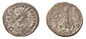 PROBO (276-282) ANTONINIANO - Zecca Ticinum - D/Busto consolare radiato a s. di tre quarti con nella mano d. l'aquila IMP C M AVR PROBVS P F AVG R/La ...