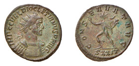 DIOCLEZIANO (284-305) ANTONINIANO - Zecca Ticinum - D/Busto corazzato e radiato a d. IMP C C VAL DIOCLETIANVS PF AVG R/Il Sole andante a s.. Esergo SX...