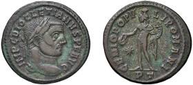 DIOCLEZIANO (284-305) FOLLIS - Zecca Ticinum - D/Testa laureata a d. IMP C DIOCLETIANVS P AVG R/Il Genio Romano nudo con r il mantello e tiene una pat...