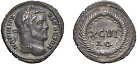 GALERIO MASSIMIANO (293-311) ARGENTEO 300 - Zecca Aquileia - D/Busto a d. laureato MAXIMIAN-VS CAESAR R/Entro corona XCVI / AQ - Esemplare del Paolucc...