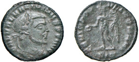 MASSIMINO II DAIA (308-313) QUARTO DI FOLLIS 305-306 - Zecca Siscia - D/Busto laureato a d. GAL VAL MAXIMINVS PF AVG R/Il genio stante a s. tiene una ...