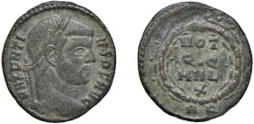 MASSENZIO Augusto (306-312) FOLLIS 310-11 - Zecca Roma - D/Busto laureato a d. MAXENTIVS PF AVG R/In quattro righe la scritta VOT/Q.Q/MVL/X . Entro co...