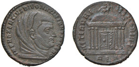 MASSENZIO Augusto (306-312) FOLLIS 310-11 - Zecca Roma - D/Busto velato a d. IMP MAXEMTIUS DIVO MAXIMIANO SOCERO R/Tempio esastile coperto da una cupo...