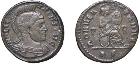 LICINIO I (308-324) FOLLIS 318-9 - Zecca Roma - D/Busto a d. con elmato e corrazzato IMP LIC-INIVS AVG R/Roma seduta a d. tiene uno scudo con scritta ...