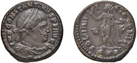 COSTANTINO I (306-337) FOLLIS 314 - Zecca Roma - D/Busto laureato a d., drappeggiato e corazzato IMP CONSTATINVS PF AVG R/Il Sole stante a s. con la m...