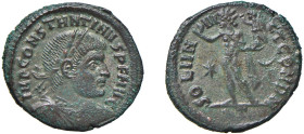 COSTANTINO I (306-337) FOLLIS 316 - Zecca Roma- - D/Busto laureato a d. ,drappeggiato e corrazzato IMP CONSTATINVS PF AVG R/Il sole stante a d. , con ...