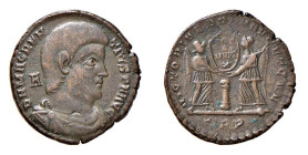 MAGNENZIO (350-351) MAIORINA gr.5,8 - Zecca Treviri - D/Busto drappeggiato e corazzato a d. D N MAGNEN TIVS P F AVG dietro la nuca la lettera A R/Due ...