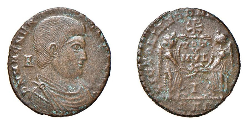 MAGNENZIO (350-351) CENTENIONALE - D/Busto drappeggiato a d. R/Due Vittorie regg...