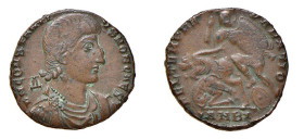 COSTANZO GALLO (351-354) FOLLIS - Zecca Antiochia - D/Busto drappeggiato a testa nuda a d. con dietro A R/L'Imperatore trafigge con la lancia un nemic...