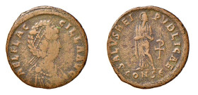 AELIA FLACCILLA - Moglie di Teodosio I (†386) MAIORINA gr.4,0 - Zecca Costantinopoli - D/Busto diademato a d. R/Aelia stante con le mani al petto - Ae...