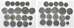 MONETE ANTICHE - BASSO IMPERO - Lotto n° 20 esemplari di Follis, Frazioni e denario suberato di Elio - - Mediamente BB