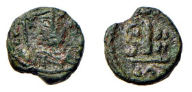 MAURIZIO TIBERIO (582-610) DECANUMMO ANNO II/II - Zecca Catania - D/Busto frontale diademato R/Il valore con all'esergo CAT - Ae - Sp.7 BB