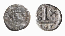 ERACLIO - CATANIA (610-641) DECANUMMO ANNO X - D/Busto frontale diademato D N hERΛC - LI PP AVG R/Il valore I con accanto ANNO e a s. X sotto CAT - Ae...