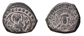 ALESSIO I (1081-1118) FOLLIS - D/Busto frontale di Cristo R/Busto frontale della B. Vergine - Ae - Sear B. 1901 RARA BB
