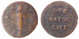 ANCONA - REPUBBLICA ROMANA (1798-1799) DUE BAIOCCHI - D/Fascio con berretto frigio intorno REP. ROM: ANCONA R/Nel campo il valore DVE = BAIOC = CHI - ...