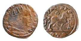 AQUILA - FERDINANDO I (1458-1494) CAVALLO - D/Testa radiata a d. R/ Cavallo a d.; davanti al cavallo aquiletta; in esergo T - Ae - MIR 96 BB+