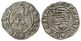 AQUILEIA - ANTONIO PANCIERA (1402-1411) DENARO - D/Stemma +ANTONIVS PATRIARCA R/Aquila spiegata rivolta a s. AQV ILE GEN SIS - Ar - Biaggi 191 qSPL