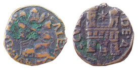 ASCOLI - ALESSANDRO VI (1492-1503) DOPPIO QUATTRINO - D/Stemma sormontato da chiavi e tiara °ALEXA VI° PO MA R/Ponte a due archi sormontato da castell...