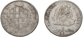 BOLOGNA - GOVERNO POPOLARE (1796-1797) SCUDO 1797 DA PAOLI 10 - D/Stemma semiovale sormontato da testa leonina, esergo P.10.1797. In legenda: POPVLVS ...