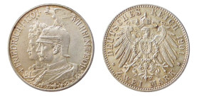 GERMANIA - PRUSSIA - GUGLIELMO II (1888-1918) 2 MARKS 1901 - 200° Ann.rio Regno di Prussia - D/Busti affiancati a s. R/Aquila spiegata - Ar - J.105 SP...