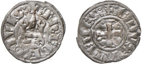 GRECIA - DUCATO DI ATENE - CROCIATI - GUI II DE LA ROCHE (1287-1308) DENARO - Zecca Thebe - D/Croce patente + GVI • DVX • ATЄIIЄS • R/Castello + : ThЄ...