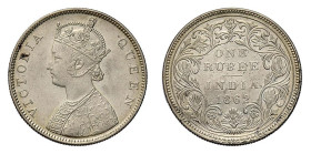 INDIA - DOMINAZIONE INGLESE - VITTORIA (1837-1901) RUPEE 1862B Bombay - D/Busto a s. VICTORIA QUEEN R/Al centro ONE/ RUPEE/ INDIA/ 1862, intorno ornam...