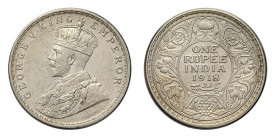 INDIA - DOMINAZIONE INGLESE - GIORGIO V (1910-1936) RUPEE 1918 C Calcutta - D/Busto del re a d. GEORGE V KING EMPEROR R/Entro ornati floreali ONE =RUP...