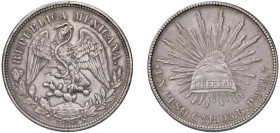 MESSICO - SECONDA REPUBBLICA - CITTA' DEL MESSICO (1905) UN PESO 1905 - D/Aquila spiegata con serpente nel becco R/Berretto frigio radiato - Ar - KM 4...