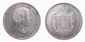 PORTOGALLO - PEDRO V (1853-1861) 500 REIS 1855 - D/Busto a d. R/Stemma su padiglione coronato - Ar - KM,494 SPL+