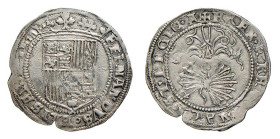 SPAGNA - FERDINANDO E ISABELLA (1474-1504) REALE - Siviglia - D/Stemma coronato R/Frecce legate da nastri con sotto la lettera S - Ar - gr.3,3 - Cal.2...