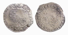 SPAGNA - FERDINANDO E ISABELLA (1474-1504) REALE- Burgos - D/Stemma coronato R/Frecce legate da nastri con sotto la lettera B - Ar - gr.3,3 - Cal.Tipo...