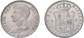 SPAGNA - MADRID - GIUSEPPE NAPOLEONE (1808-1814) 20 REALI ANNO 1809 I G - D/Testa nuda di Giuseppe Napoleone a s. IOSEPH. NAP. DEI. GRATIA Sotto la da...