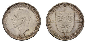 SVEZIA - GUSTAVO V (1907-1950) 2 CROWNS 1935 - D/Testa nuda a s. R/Stemma su croce - Ar - KM,806 FDC