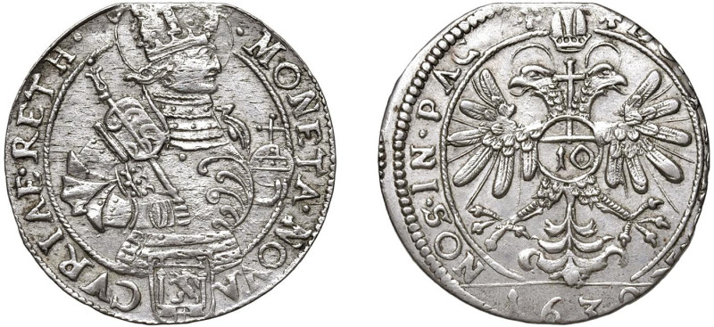 SVIZZERA - CHUR (1632) 10 KREUZER 1632 gr. 4,7 - D/Busto corazzato a d. con scet...